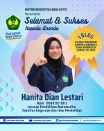 Hanita Dian Lestari, Mahasiswa PMAT FKIP Universitas Bung Hatta Lolos KMBI 2023