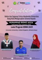 Selamat kepada Muhammad Ridho Aulia, Lulus Program IISMA 2023