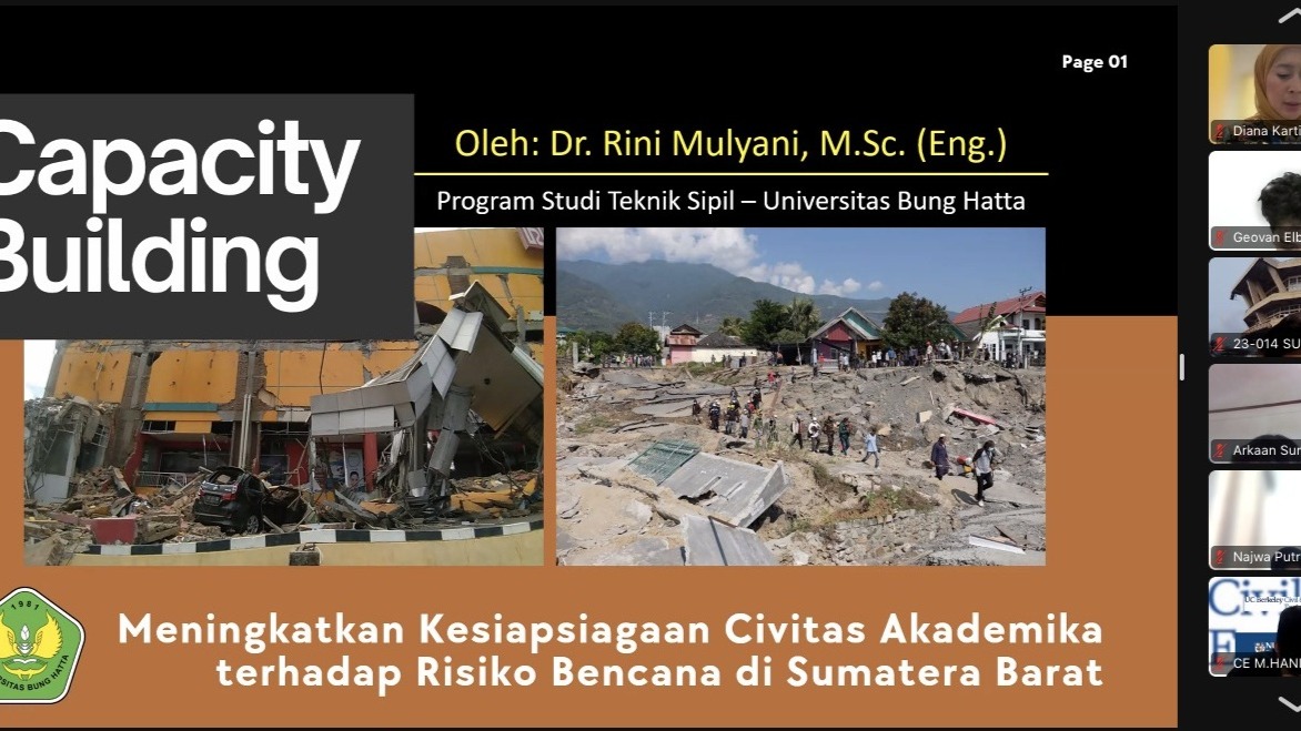 Universitas Bung Hatta Selenggarakan Webinar Kebencanaan Disaster Awareness for Campus Community