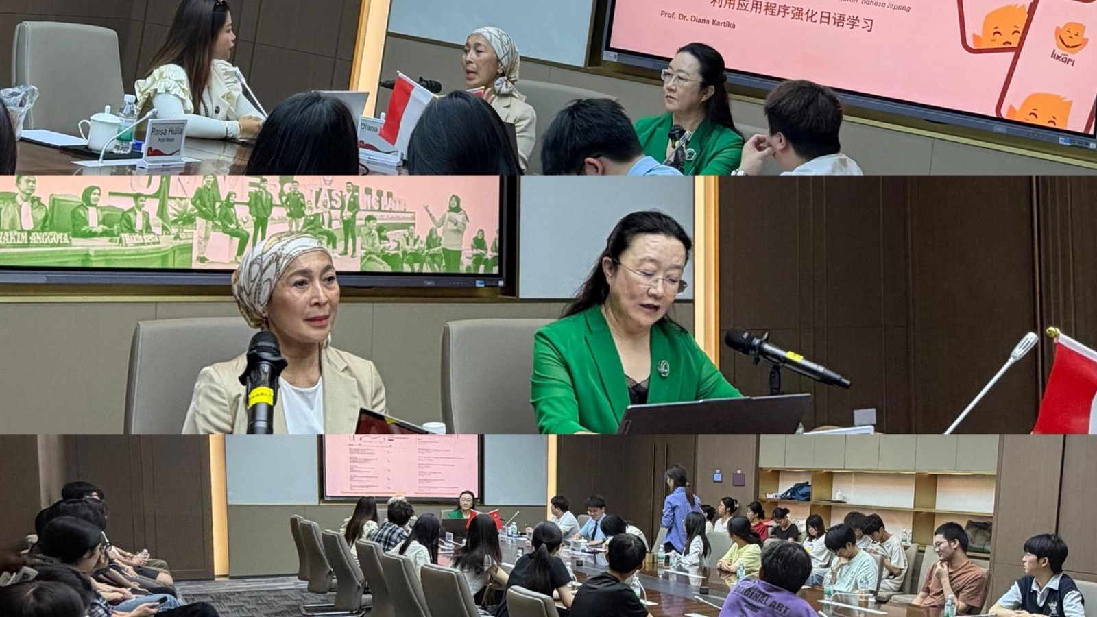 Prof. Dr. Diana Kartika Paparkan Penguatan Berbahasa  Lewat Aplikasi Likari di Guangzhou Huashang College Tiongkok