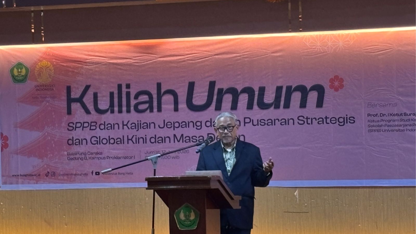 Universitas Bung Hatta Gelar Kuliah Umum SPPB dan Kajian Jepang dalam Pusaran Strategis Global Kini dan Masa Depan