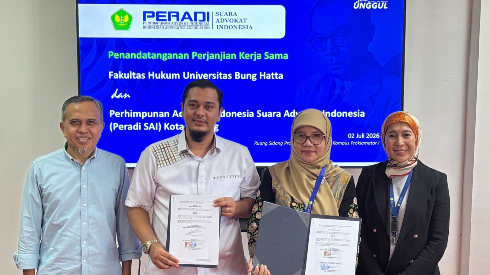FH Universitas Bung Hatta dan DPC PERADI SAI Kota Padang Jalin Kerja Sama Pendidikan Profesi Advokat