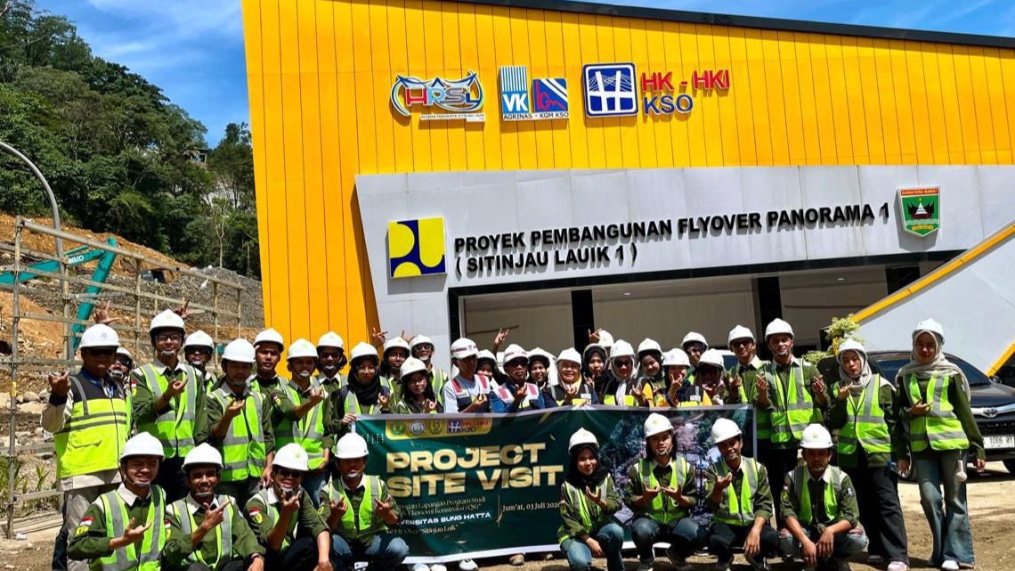 Mahasiswa Teknik Ekonomi Konstruksi Universitas Bung Hatta Pelajari Teknologi Konstruksi Proyek Fly Over Sitinjau Lauik 