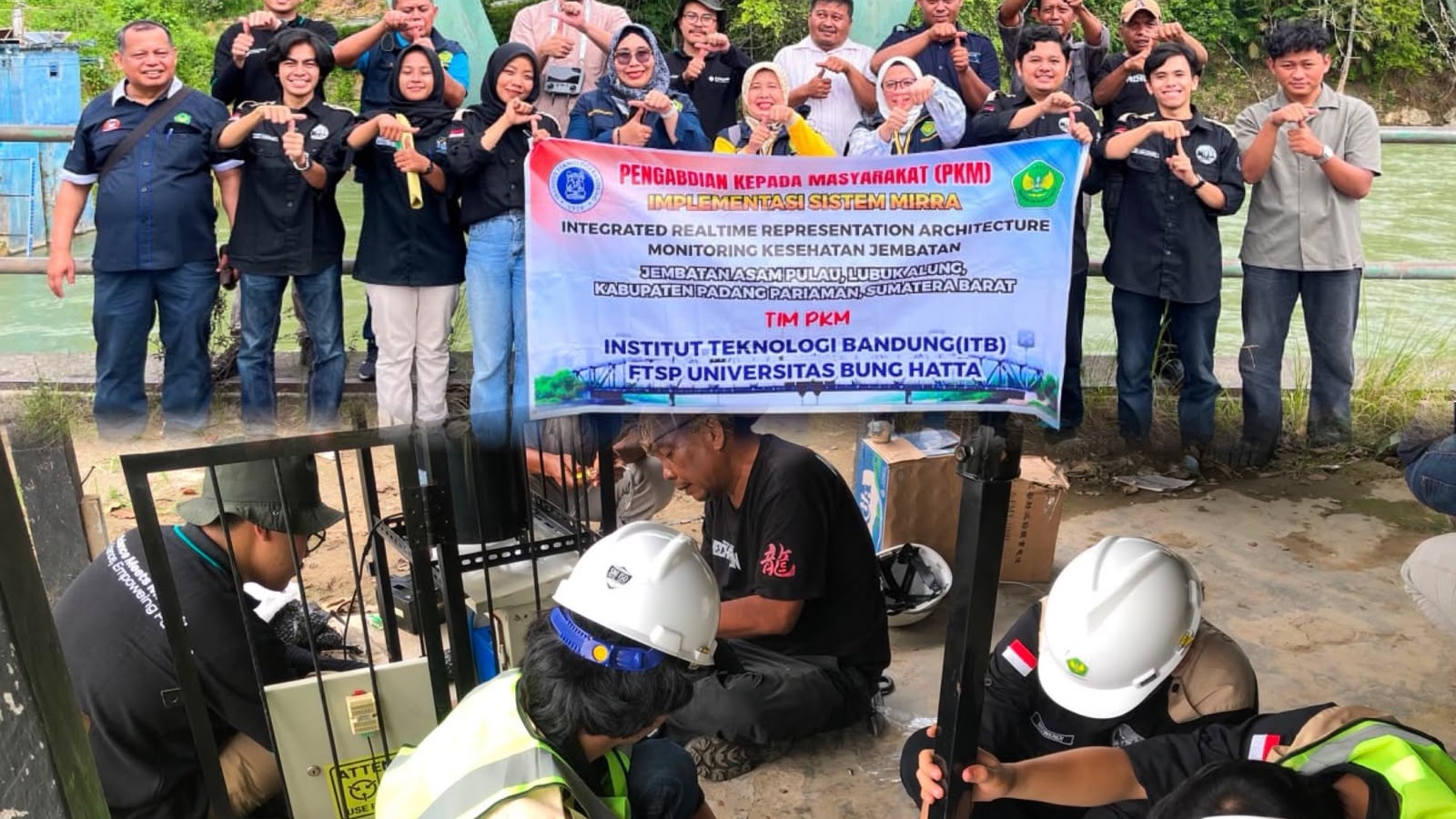 FTSP Universitas Bung Hatta dan ITB Implementasikan Sistem MIRRA untuk Monitoring Kesehatan Jembatan di Padang Pariaman