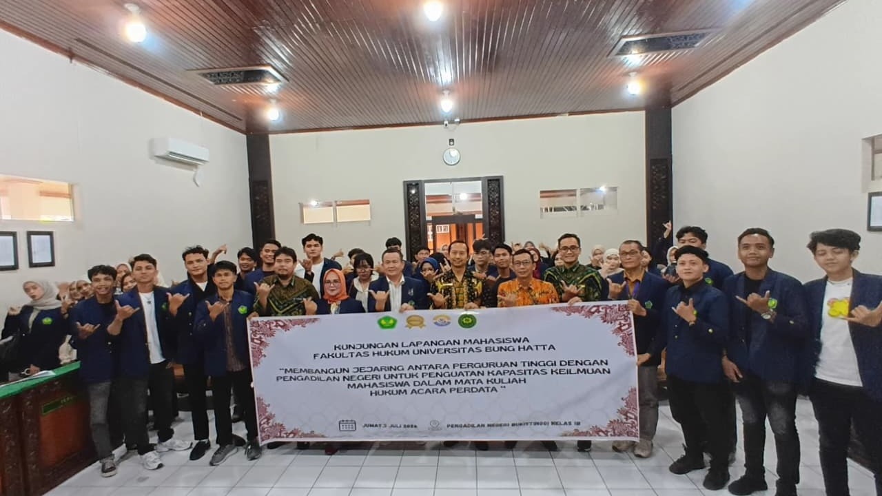 Mahasiswa Fakultas Hukum Universitas Bung Hatta Laksanakan Kuliah Lapangan ke Pengadilan Negeri Bukittinggi Kelas IB