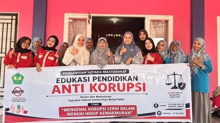 Fakultas Hukum Universitas Bung Hatta Gelar Edukasi Antikorupsi di TK RA Islam Bakti 99