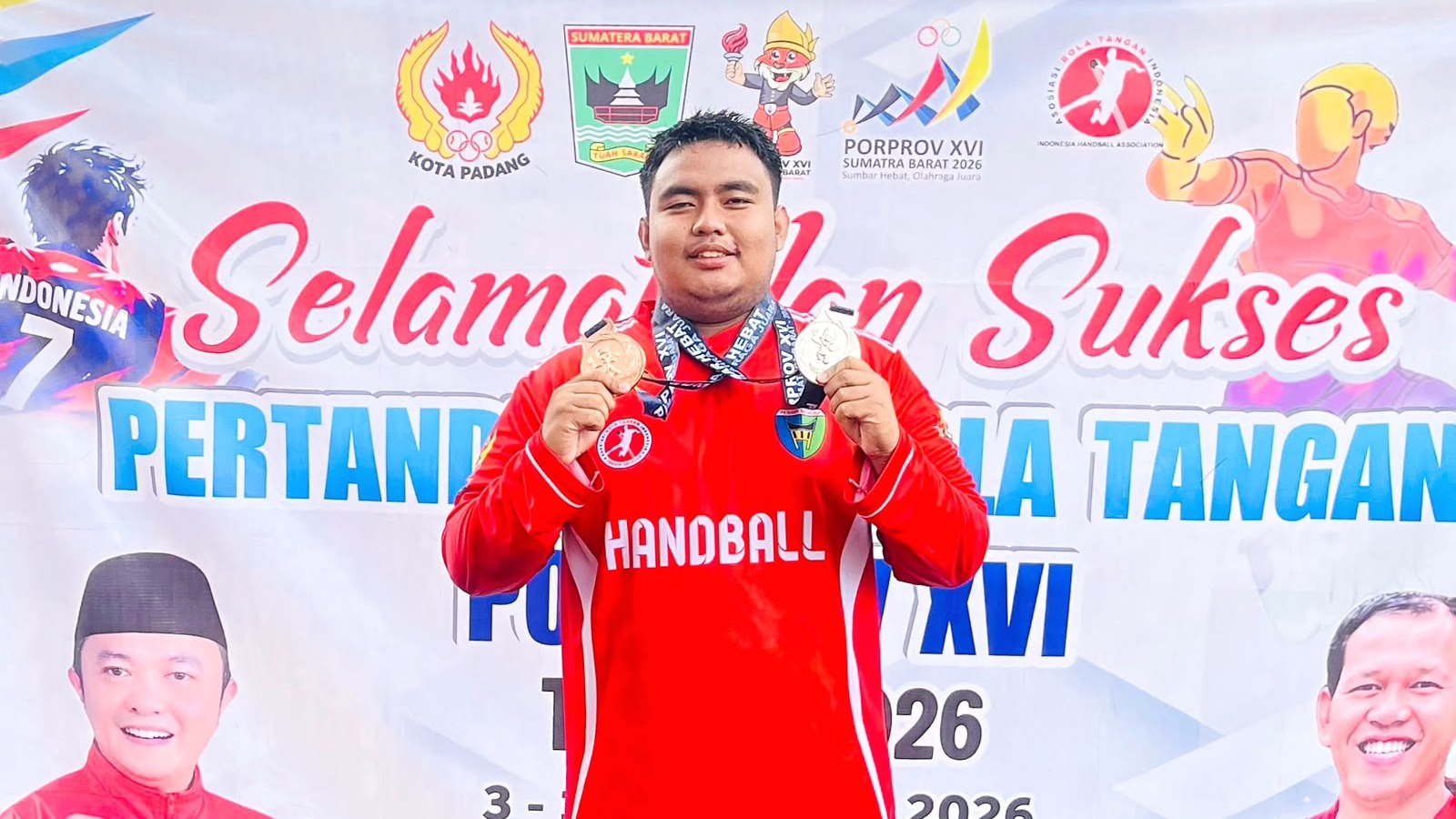 Muhammad Rifky, Mahasiswa PJKR Universitas Bung Hatta Raih 2 Medali Bola Tangan Porprov Sumbar 2026