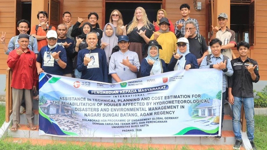 Universitas Bung Hatta dan ASA Germany Dampingi Rehabilitasi Teknis Rumah Terdampak Bencana di Nagari Sungai Batang