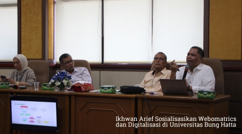 Ikhwan Arief Diundang sebagai Narasumber tentang Webomatrics dan Digitalisasi di Universitas Bung Hatta