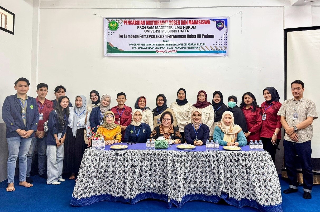 Fakultas Hukum Universitas Bung Hatta Edukasi Kesehatan Mental dan Sadar Hukum Bagi Warga Binaan LPP Kelas IIB Padang
