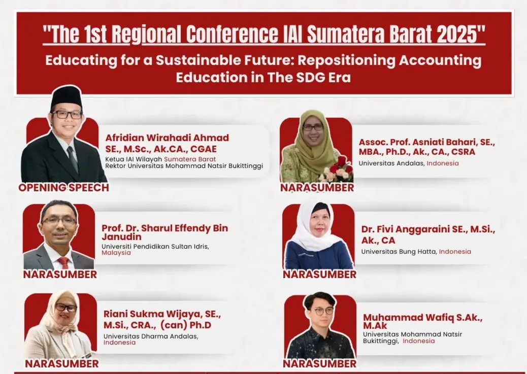 Dosen Akuntansi FEB Universitas Bung Hatta, Keynote Speaker di THE 1st REGIONAL CONFERENCE IAI SUMATERA BARAT 2025