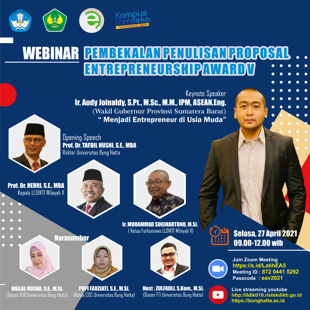 Pembekalan Penulisan Proposal Entrepreneur Award V bagi Mahasiswa Universitas Bung Hatta