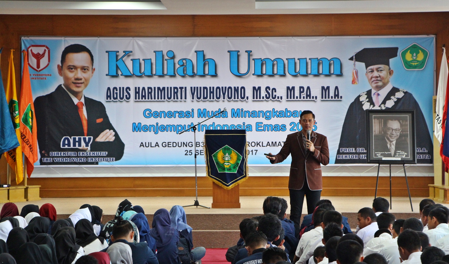 Agus Harimurti Yudhoyono Beri Kuliah Umum 1500 Mahasiswa Universitas Bung Hatta