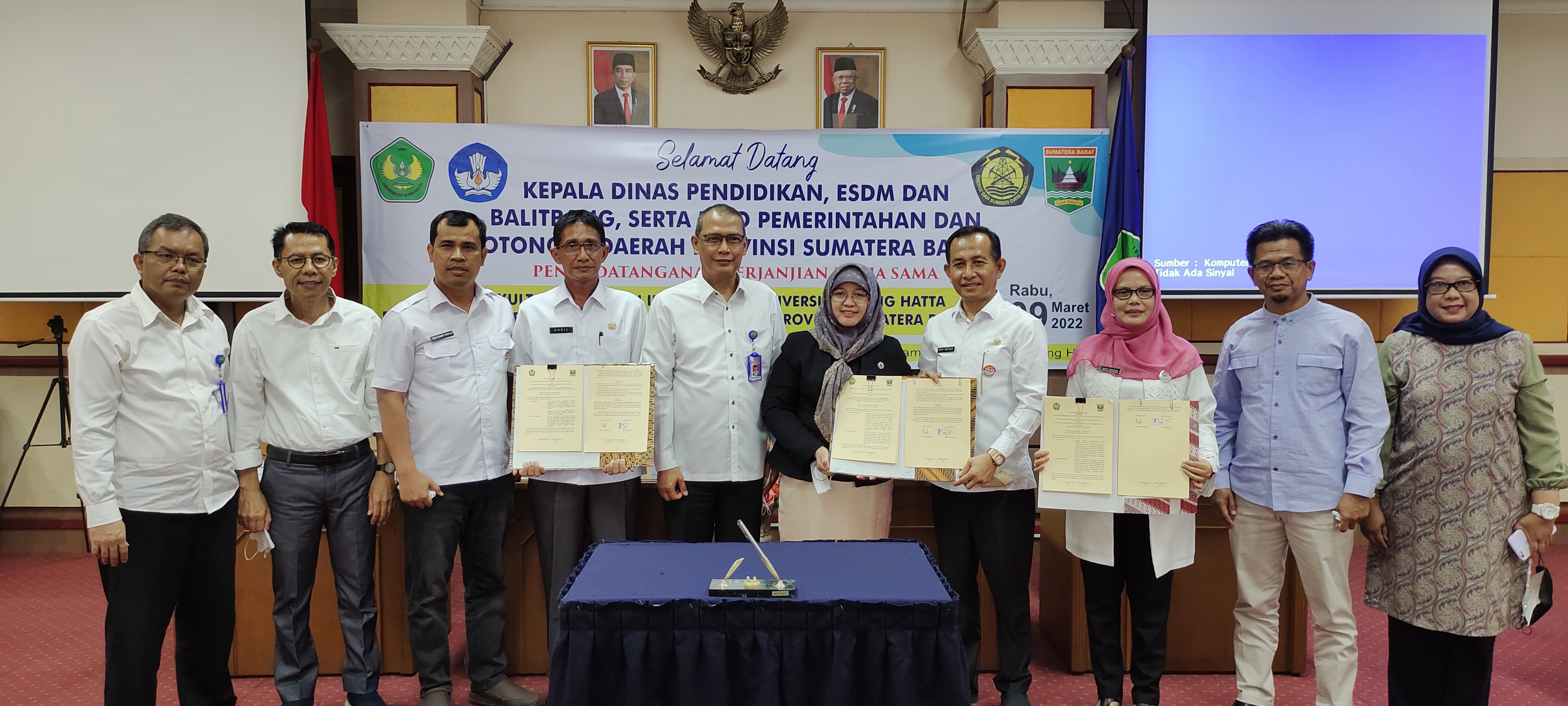FTI Universitas Bung Hatta Tanda Tangani Perjanjian Kerja Sama dengan Dinas ESDM Sumbar, Dinas Pendidikan Sumbar, dan Balitbang Sumbar