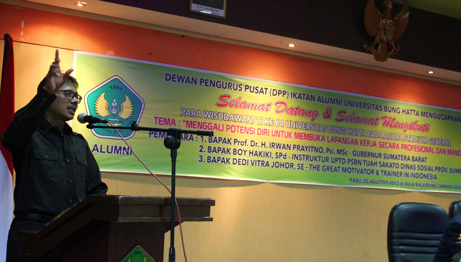 DPP Alumni Universitas Bung Hatta Berikan Pembekalan Calon Wisudawan ke-64