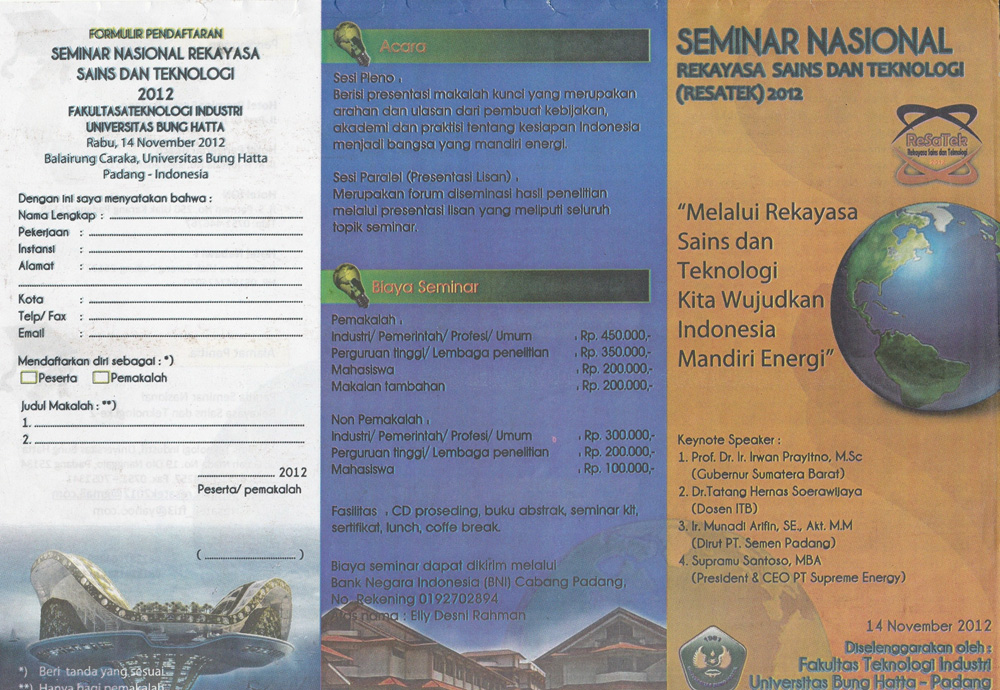 14 November, Fakultas TI UBH Gelar Seminar Rekayasa Sain dan Teknologi