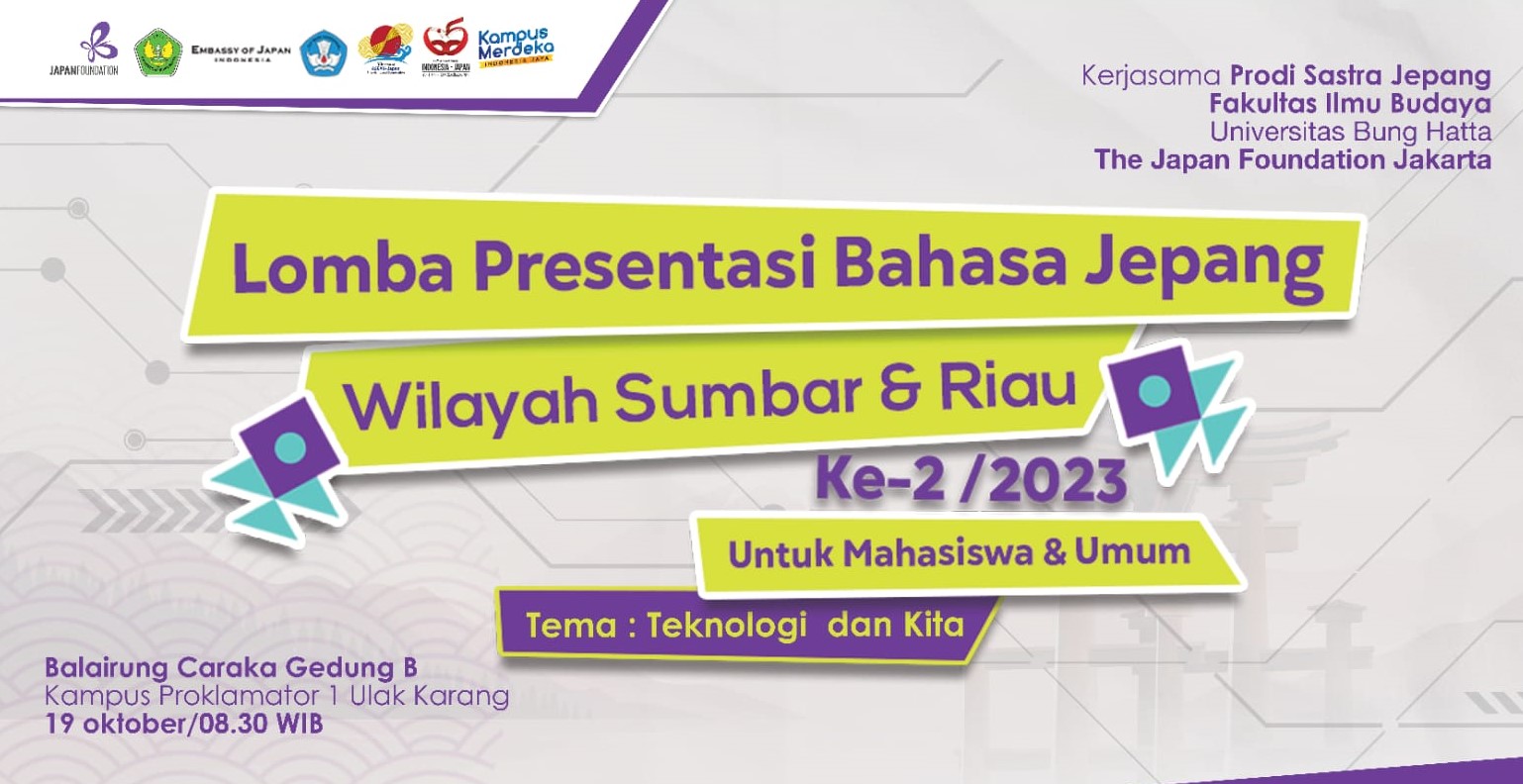 Kerjasama dengan The Japan Foundation Jakarta, Prodi Sastra Jepang FIB-UBH Gelar  Lomba Presentasi  Bahasa Jepang Tingkat Nasional 2023.