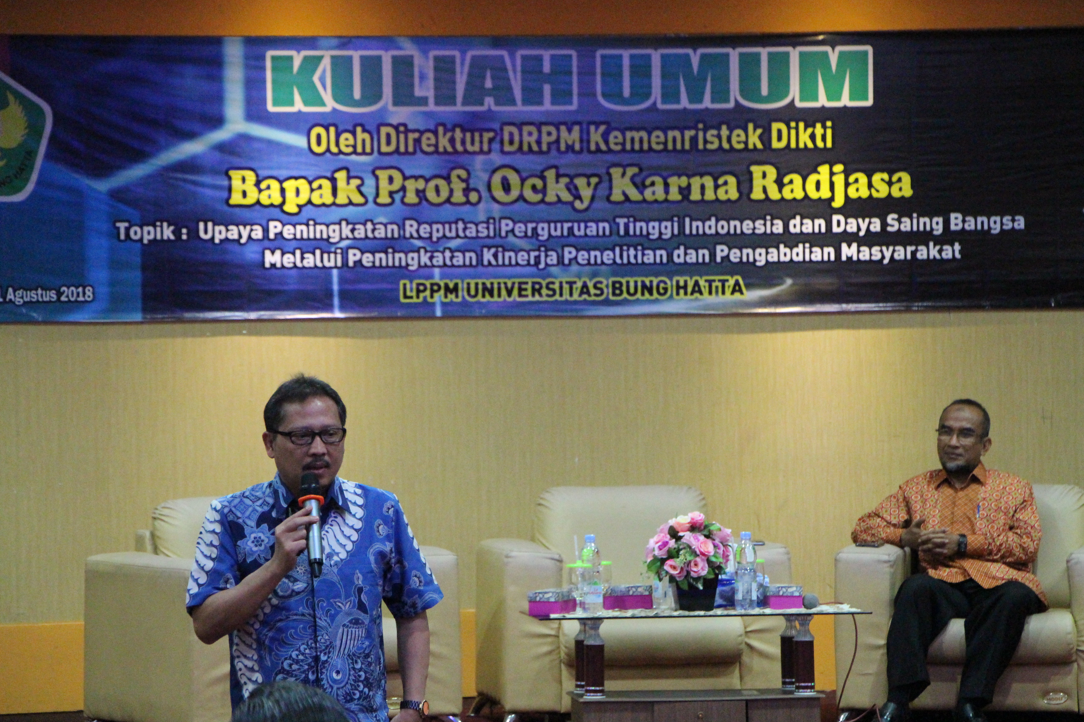 LPPM Univ. Bung Hatta Selenggarakan Kuliah Umum Bersama Direktur DRPM Kemenristek Dikti