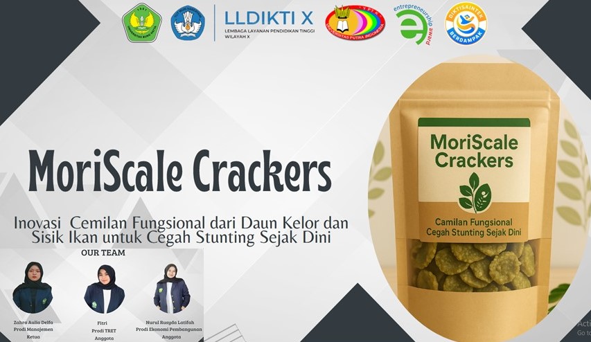 MoriScale Crackers, Inovasi Cemilan Fungsional dari Daun Kelor dan  Sisik Ikan untuk Cegah Stunting Sejak Dini