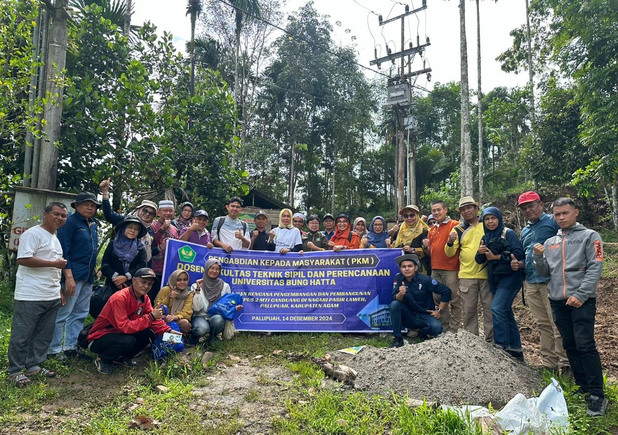 Tim Dosen Fakultas Teknik Sipil & Perencanaan UBH Lakukan PKM Ke Lokasi Rencana Pembangunan MTI Candung II Pasia Laweh Palupuh