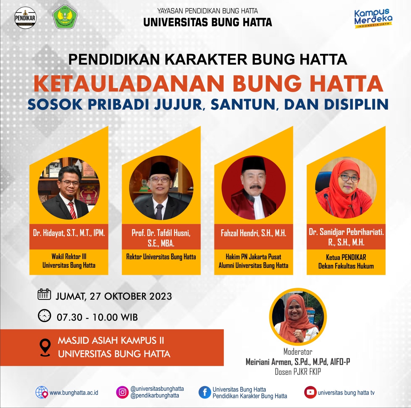 Hakim Viral" PN Jakarta, Fahzal Hendri, S.H, M.H Alumni FH Universitas Bung Hatta , Akan Isi Program Pendikar Universitas Bung Hatta