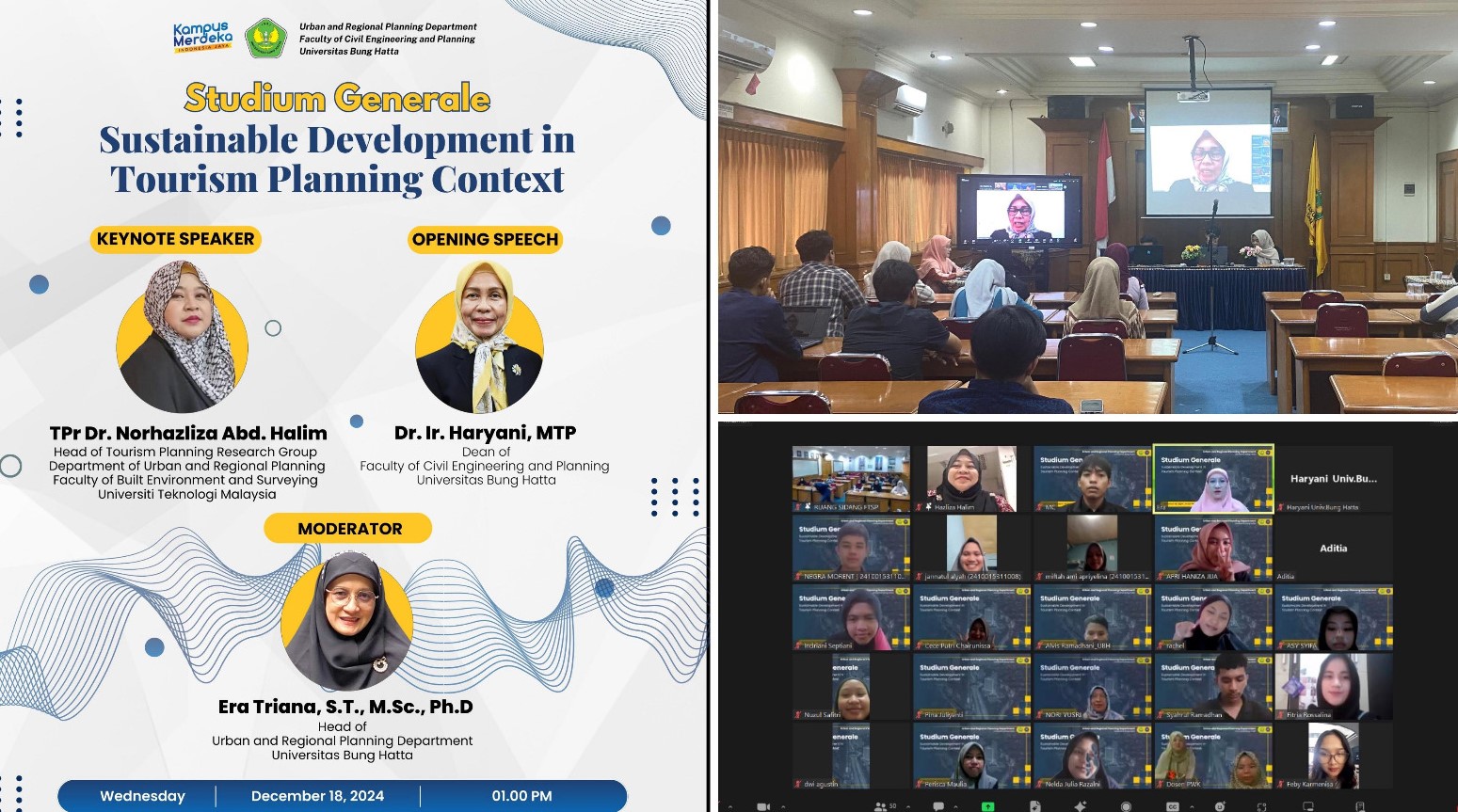Prodi Perencanaan Wilayah dan Kota, Gelar Kuliah Umum Perencanaan Pariwisata dengan Dosen Universiti Teknologi Malaysia