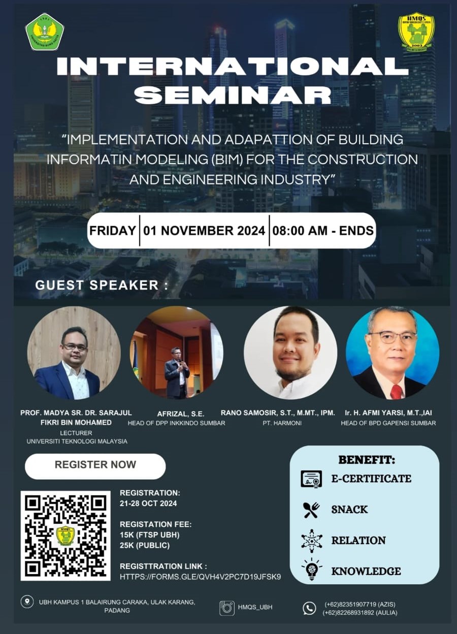 Prodi Quantity Surveying FTSP Akan Gelar Seminar International Building Information Modeling