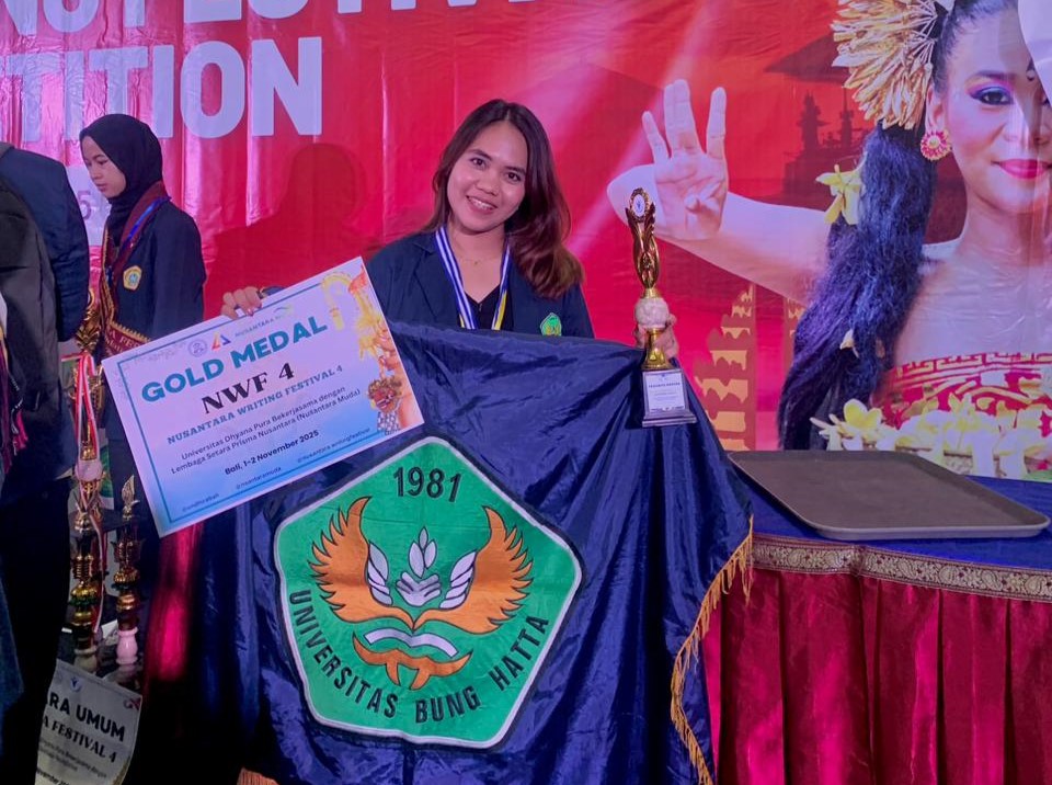Tessalonika Manurung, Mahasiswa Fakultas Hukum Universitas Bung Hatta Raih Gold Medali di Ajang Nusantara Writing Festival 4
