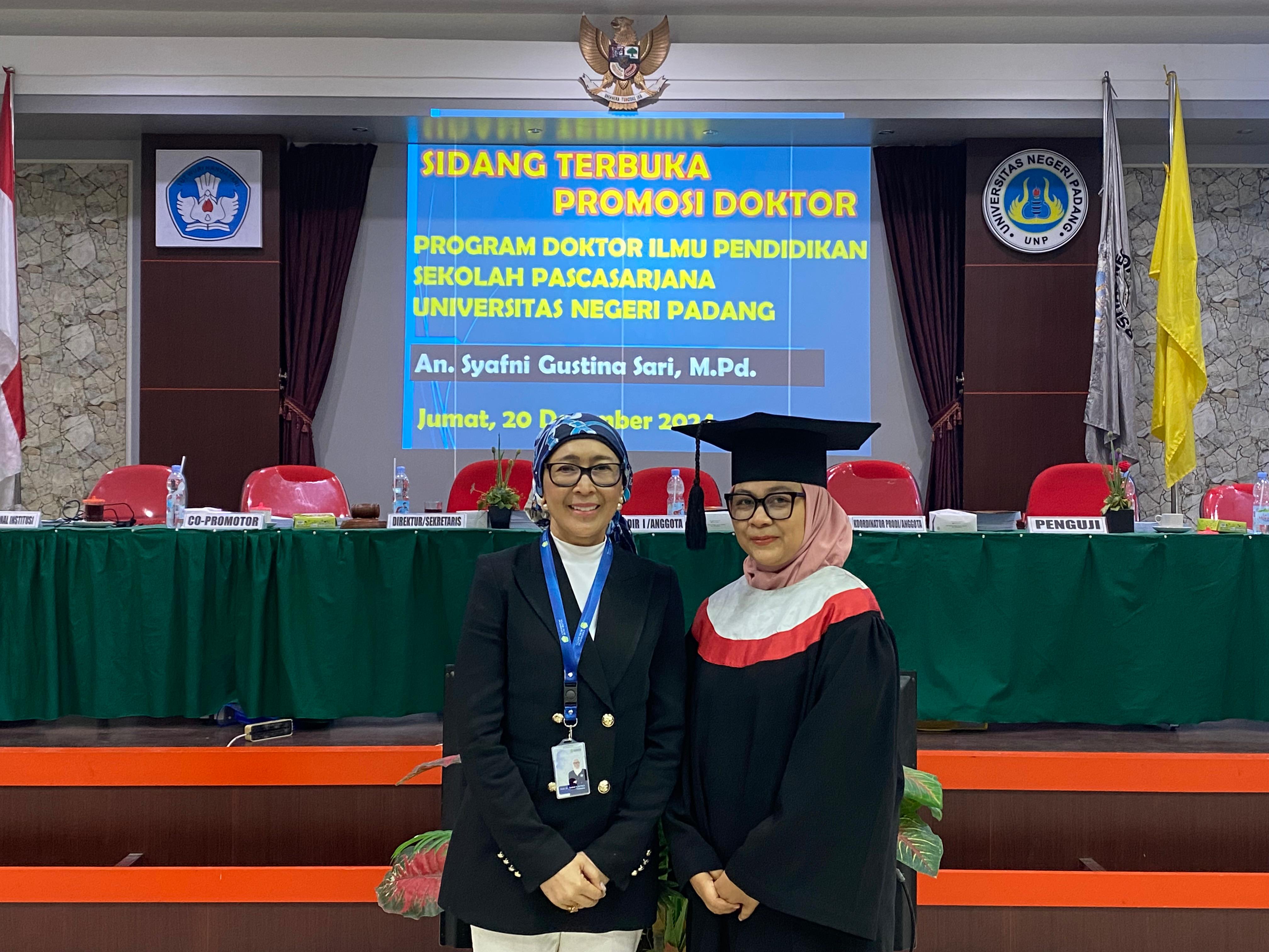 Dr. Syafni Gustina Sari, S.Pd., M.Pd Tambah Doktor Baru di PGSD Universitas Bung Hatta