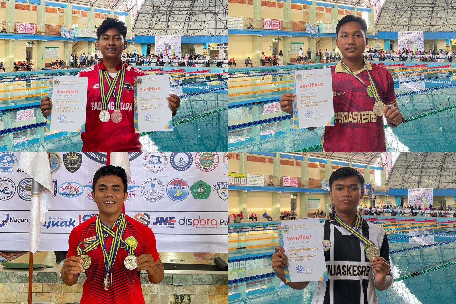 Mahasiswa PJKR Universitas Bung Hatta Raih 5 Juara di Sumatra National Swimming Championship 2025