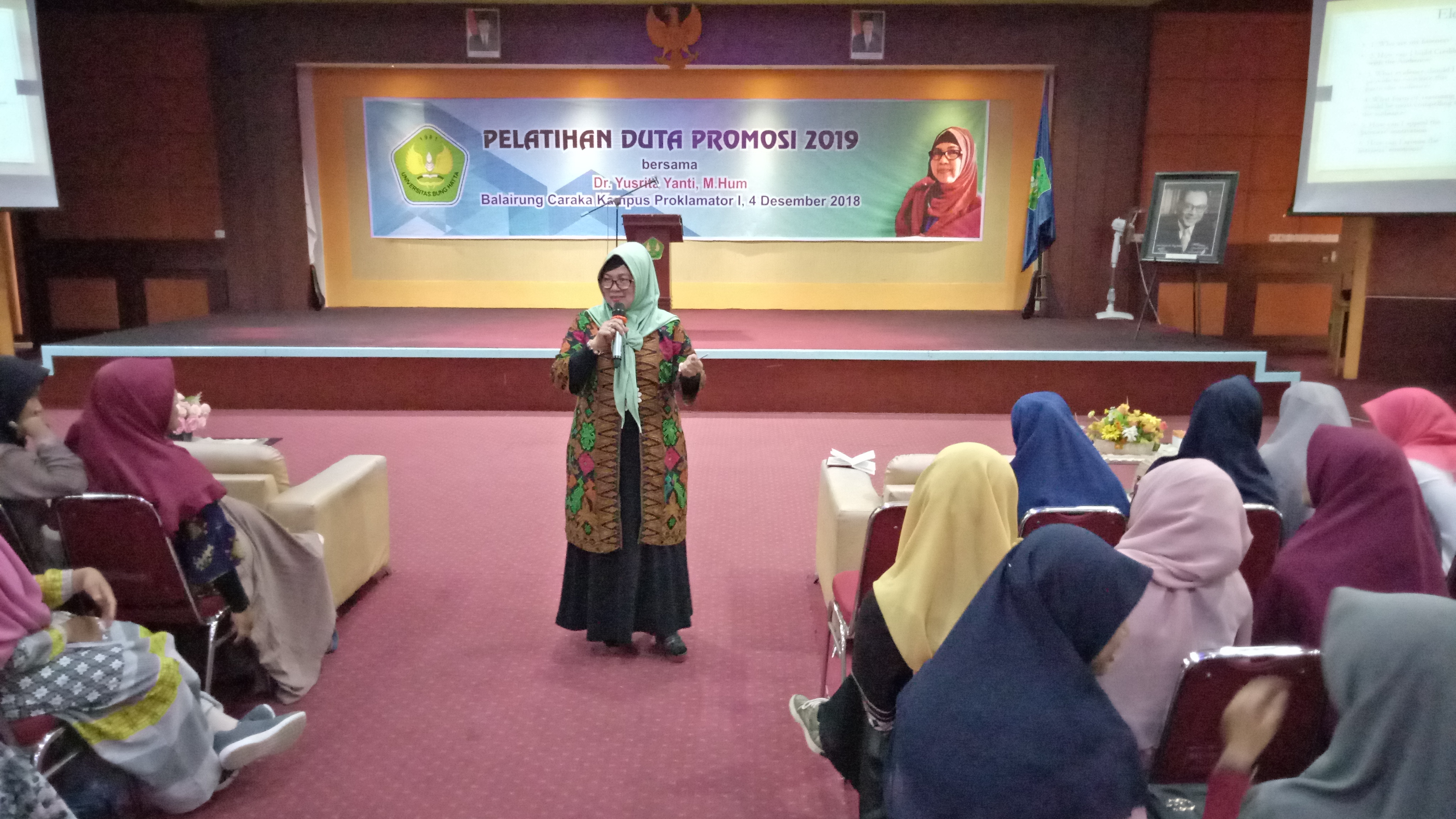 Tim Promosi 2019 Universitas Bung Hatta Adakan Pelatihan Duta Promosi 2019